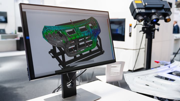 A CAD drawing being sent to a 3D printer.